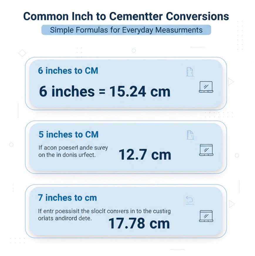 Common Inch to Centimeter Conversions