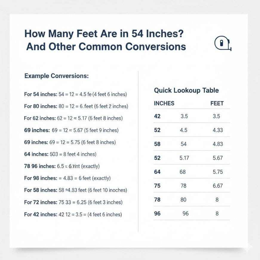 How Many Feet Are in 54 Inches
