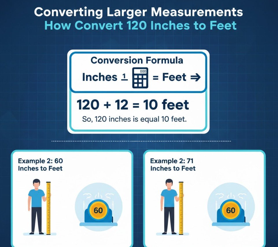 How to Convert 120 Inches to Feet