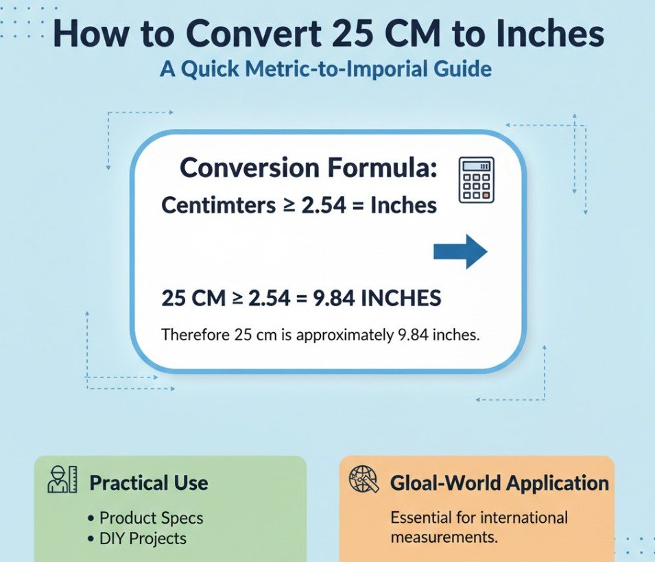 How to Convert 25 CM to Inches