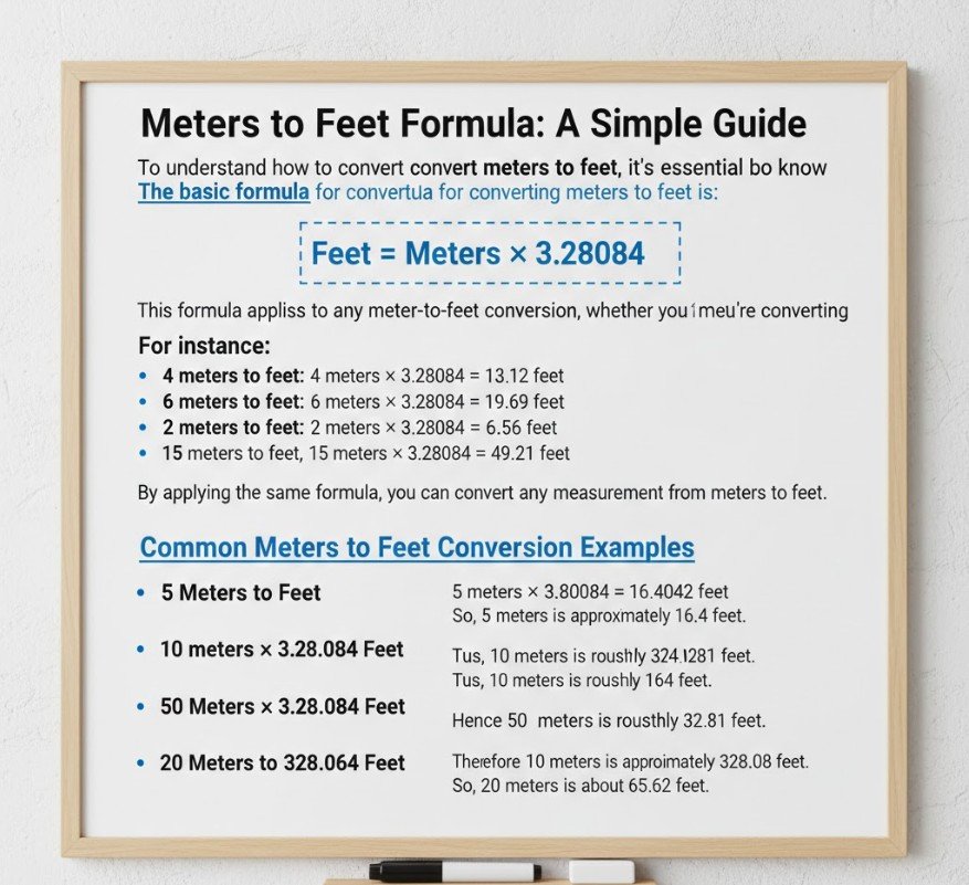 Meters to Feet Formula