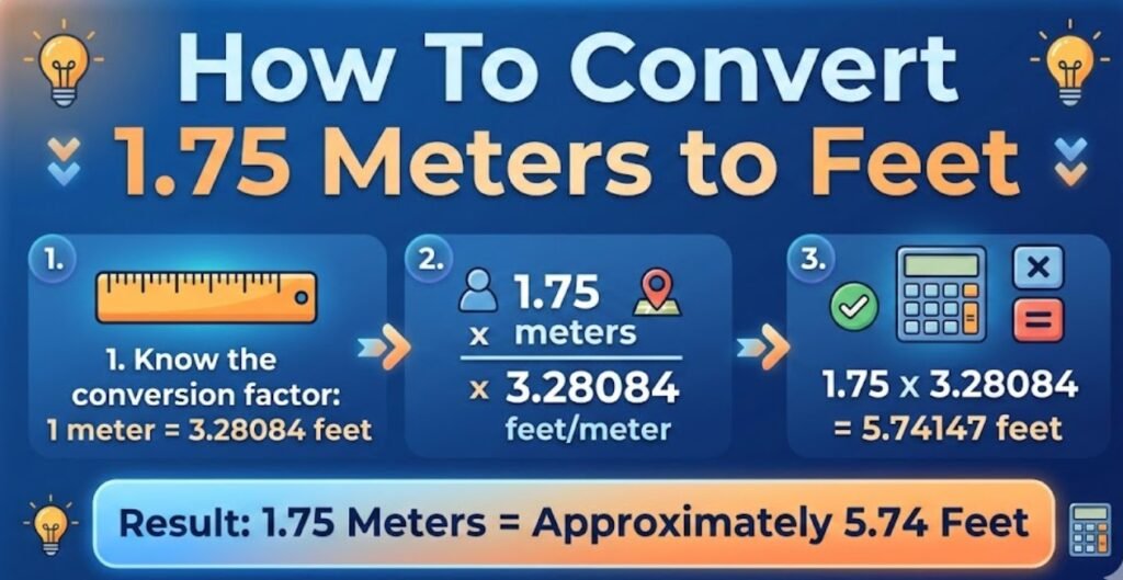 How To Convert 1.75 Meters to Feet
