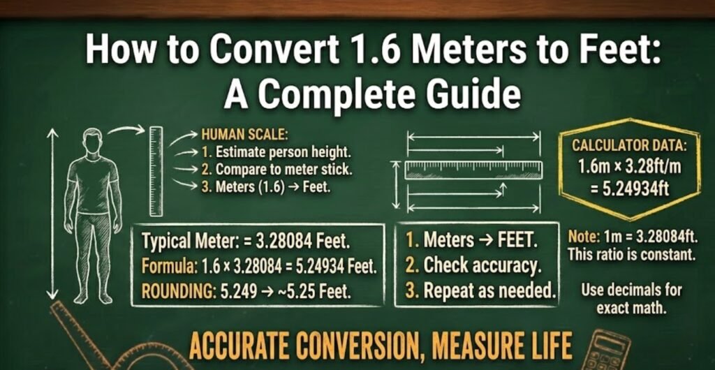 How to Convert 1.6 Meters to Feet
