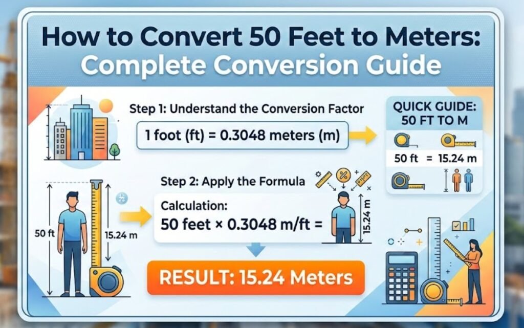 How to Convert 50 feet to meters